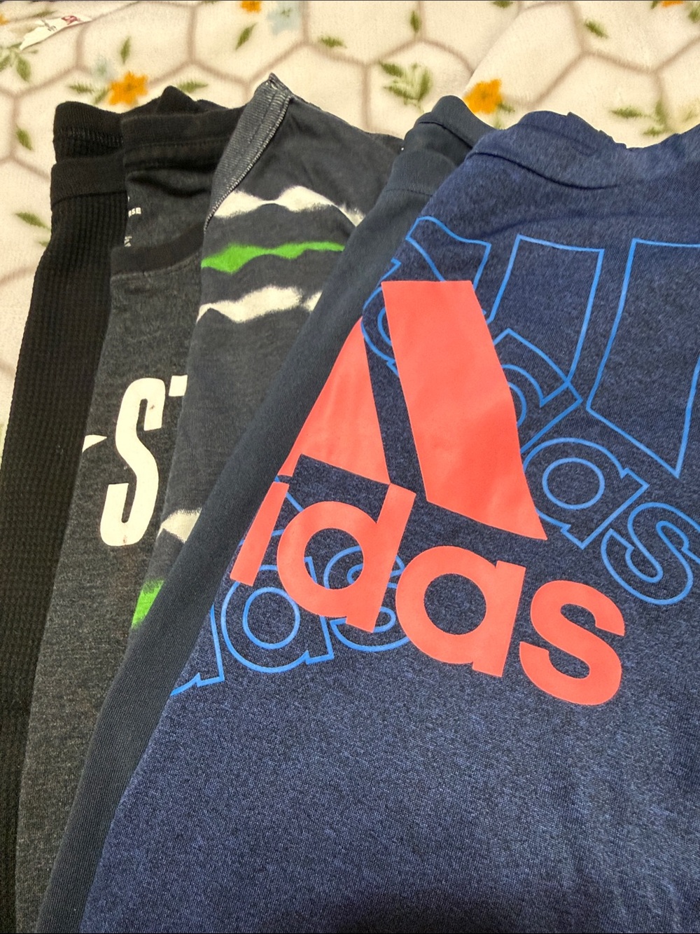 Boy’s size Medium (8-10) bundle. Adidas, Old Navy, Converse, ThereAbouts shirts.